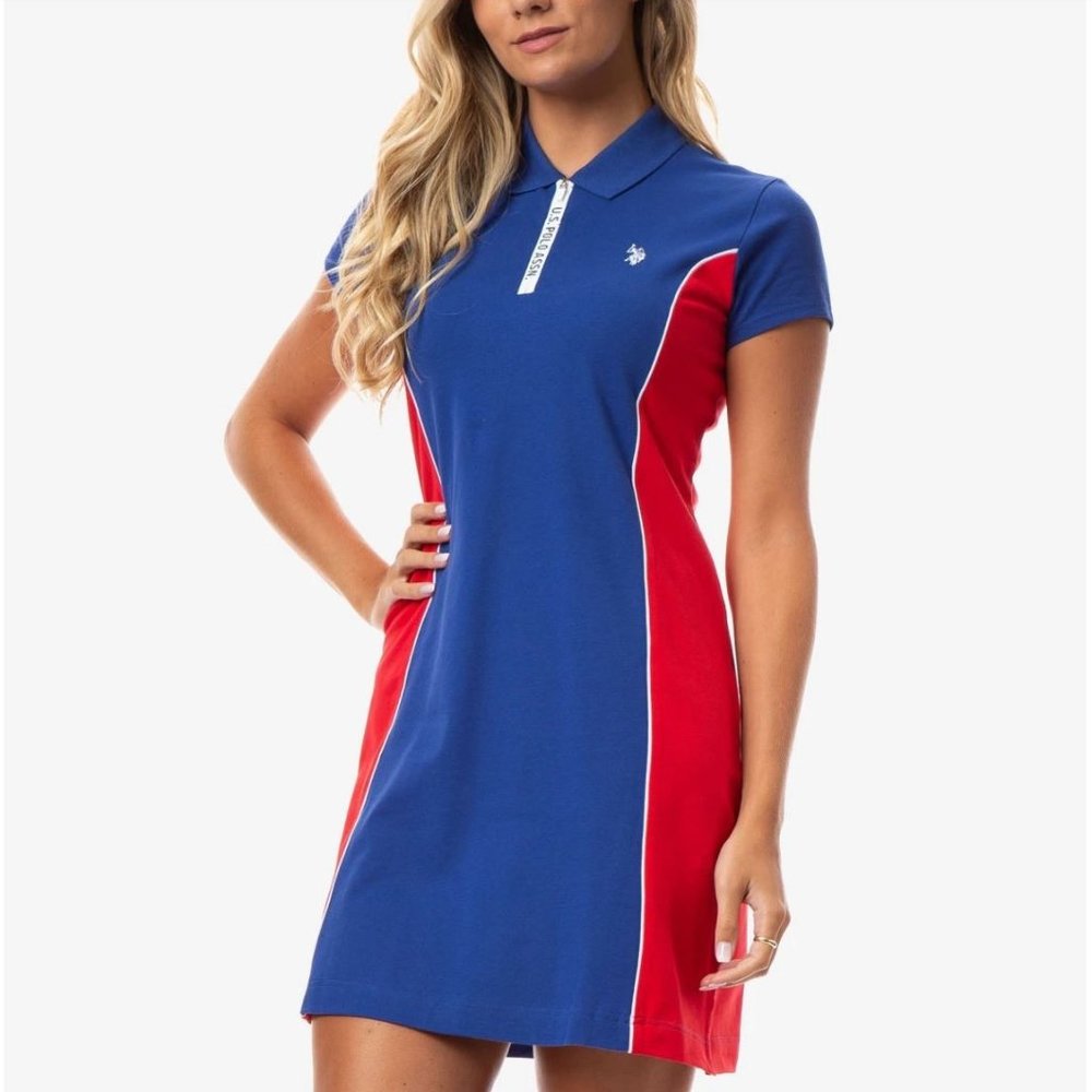 COPY - US Polo Assn T-Shirt Dress - Women’s Size LARGE - Blue, Red & White, Br…